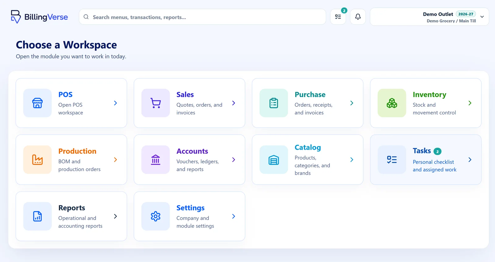 BillingVerse cloud business management workspaces